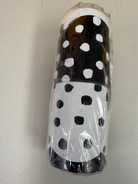 Polka Dot Black & White Whaline 65.6ft dot bulletin board borders 2 rolls new